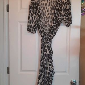 Animal print wrap dress